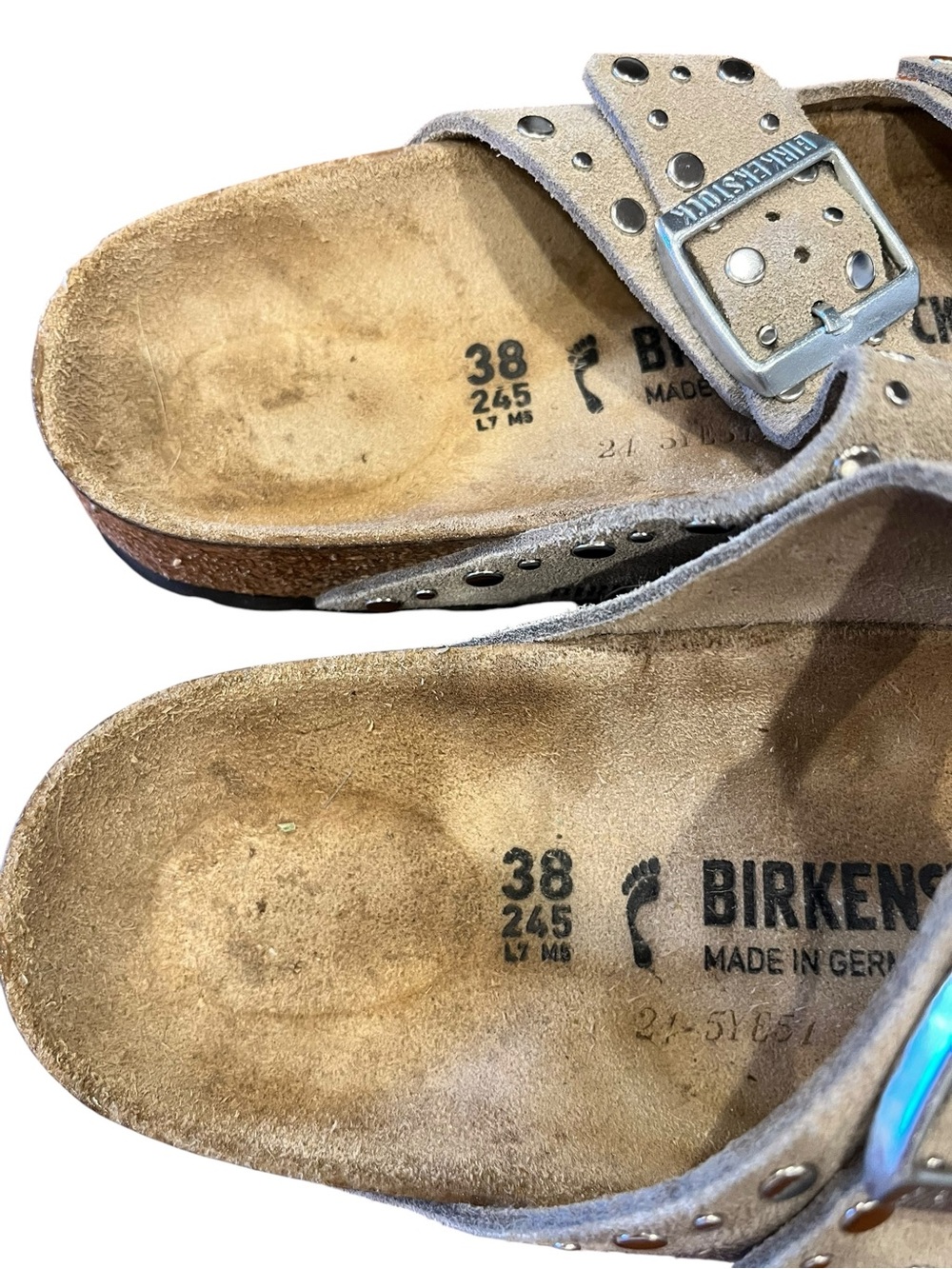 BIRKENSTOCK Taupe Arizona Rivet Sandals - Picture 4 of 8